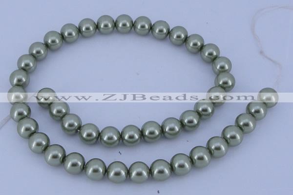 CGL206 5PCS 16 inches 12mm round dyed glass pearl beads wholesale