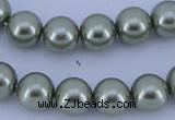 CGL208 5PCS 16 inches 16mm round dyed glass pearl beads wholesale