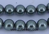 CGL215 5PCS 16 inches 10mm round dyed glass pearl beads wholesale