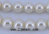 CGL22 10PCS 16 inches 4mm round dyed glass pearl beads wholesale