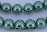 CGL226 5PCS 16 inches 12mm round dyed glass pearl beads wholesale