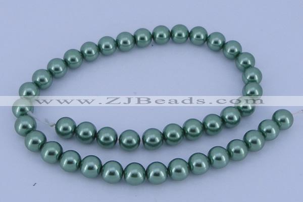 CGL228 5PCS 16 inches 16mm round dyed glass pearl beads wholesale