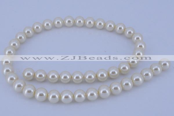 CGL23 10PCS 16 inches 6mm round dyed glass pearl beads wholesale