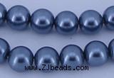 CGL235 5PCS 16 inches 10mm round dyed glass pearl beads wholesale