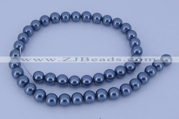 CGL237 5PCS 16 inches 14mm round dyed glass pearl beads wholesale