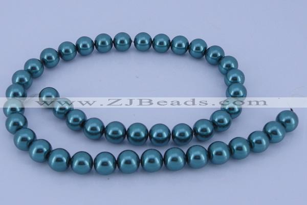 CGL244 10PCS 16 inches 8mm round dyed glass pearl beads wholesale