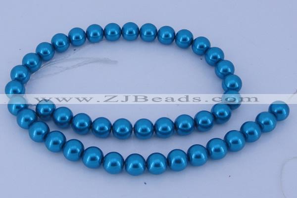 CGL252 10PCS 16 inches 4mm round dyed glass pearl beads wholesale