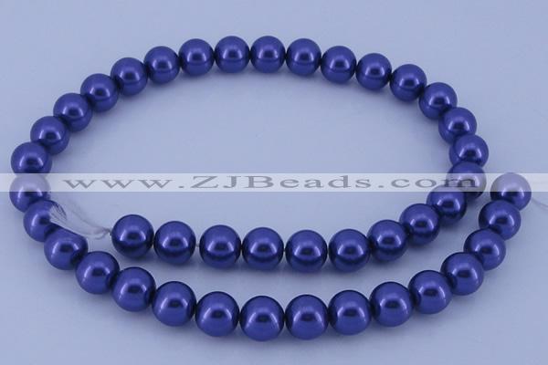 CGL263 10PCS 16 inches 6mm round dyed glass pearl beads wholesale