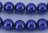 CGL267 5PCS 16 inches 14mm round dyed glass pearl beads wholesale