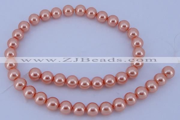 CGL293 10PCS 16 inches 6mm round dyed glass pearl beads wholesale