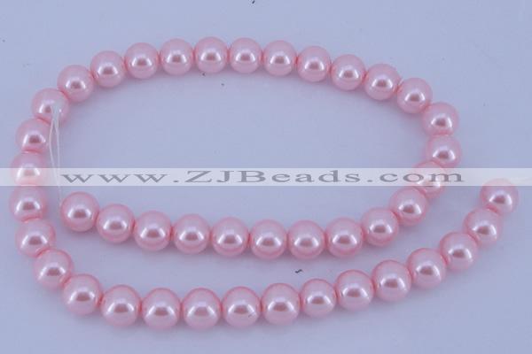 CGL304 10PCS 16 inches 8mm round dyed glass pearl beads wholesale