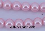 CGL306 5PCS 16 inches 12mm round dyed glass pearl beads wholesale