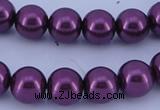 CGL333 10PCS 16 inches 6mm round dyed glass pearl beads wholesale