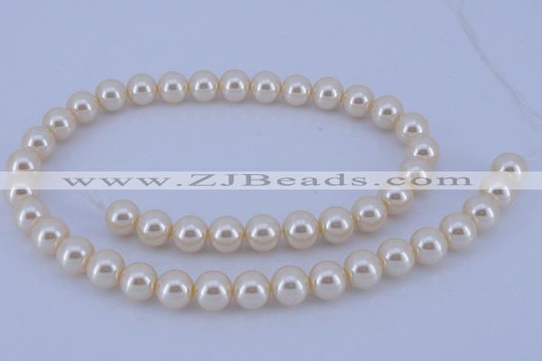 CGL35 5PCS 16 inches 10mm round dyed glass pearl beads wholesale