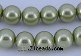 CGL366 5PCS 16 inches 12mm round dyed glass pearl beads wholesale