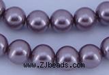 CGL383 10PCS 16 inches 6mm round dyed glass pearl beads wholesale