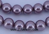 CGL384 10PCS 16 inches 8mm round dyed glass pearl beads wholesale