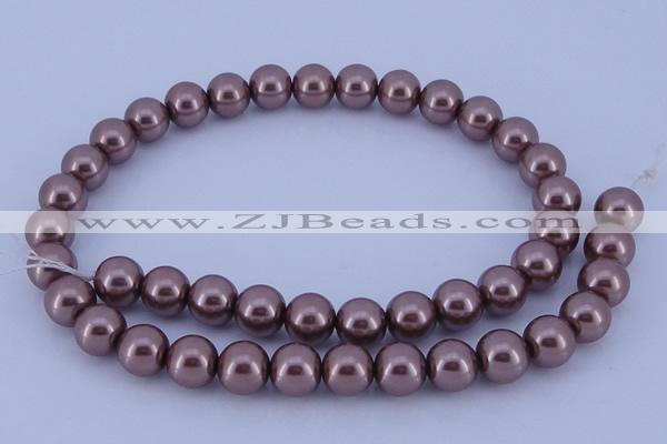 CGL393 10PCS 16 inches 6mm round dyed glass pearl beads wholesale