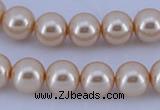 CGL46 5PCS 16 inches 12mm round dyed glass pearl beads wholesale