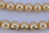 CGL53 10PCS 16 inches 6mm round dyed glass pearl beads wholesale