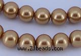 CGL62 10PCS 16 inches 4mm round dyed glass pearl beads wholesale