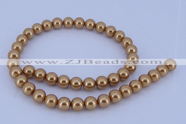 CGL67 5PCS 16 inches 14mm round dyed glass pearl beads wholesale