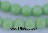 CGL819 10PCS 16 inches 6mm round heated glass pearl beads wholesale