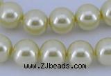 CGL82 10PCS 16 inches 4mm round dyed glass pearl beads wholesale