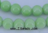 CGL823 5PCS 16 inches 14mm round heated glass pearl beads wholesale