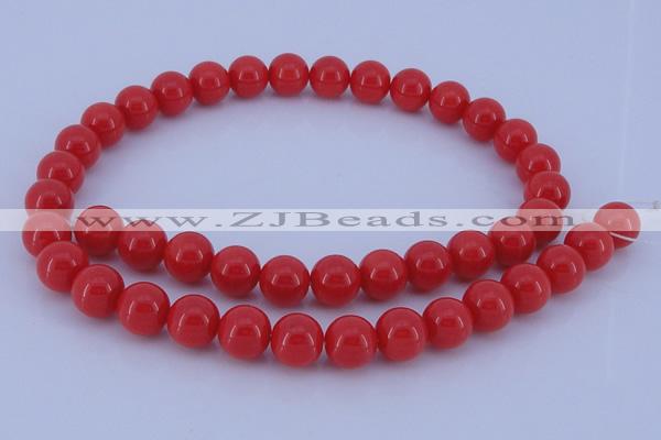 CGL845 5PCS 16 inches 10mm round heated glass pearl beads wholesale