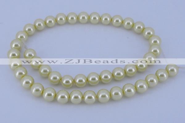 CGL85 5PCS 16 inches 10mm round dyed glass pearl beads wholesale