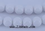 CGL854 10PCS 16 inches 4mm round heated glass pearl beads wholesale