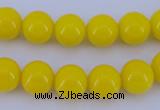 CGL861 10PCS 16 inches 6mm round heated glass pearl beads wholesale