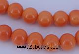 CGL866 10PCS 16 inches 4mm round heated glass pearl beads wholesale