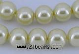 CGL87 5PCS 16 inches 14mm round dyed glass pearl beads wholesale