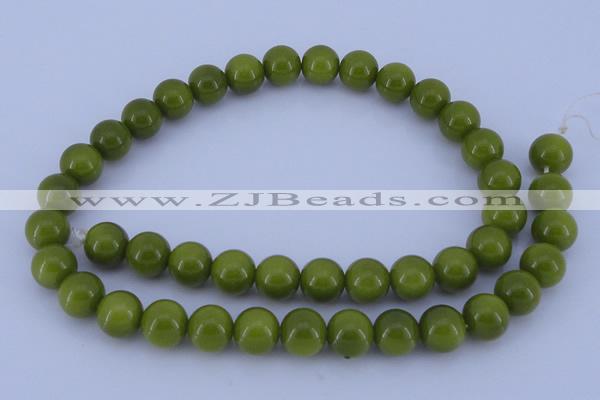 CGL873 10PCS 16 inches 6mm round heated glass pearl beads wholesale