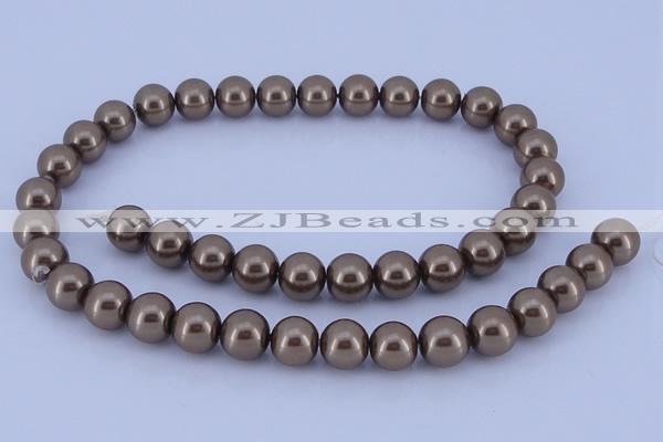 CGL93 10PCS 16 inches 6mm round dyed glass pearl beads wholesale