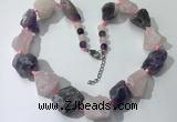 CGN147 19.5 inches 10*14mm - 20*30mm nuggets mixed quartz necklaces