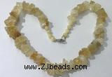 CGN159 18.5 inches 12*16mm - 13*18mm nuggets citrine necklaces