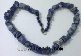 CGN163 18.5 inches 12*16mm - 13*18mm nuggets lapis lazuli necklaces