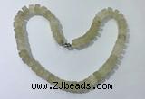 CGN174 20 inches 7*12mm - 9*12mm tyre matte lemon quartz necklaces