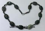 CGN207 22 inches 6mm faceted round & 18*25mm oval agate necklaces