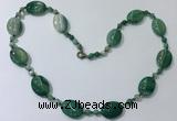 CGN221 22 inches 6mm round & 18*25mm oval agate necklaces