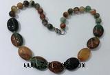 CGN256 20.5 inches 8mm round & 18*25mm oval agate necklaces