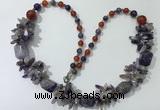 CGN310 27.5 inches chinese crystal & mixed gemstone beaded necklaces