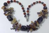 CGN331 20.5 inches chinese crystal & mixed gemstone beaded necklaces