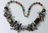 CGN332 20.5 inches chinese crystal & mixed gemstone beaded necklaces