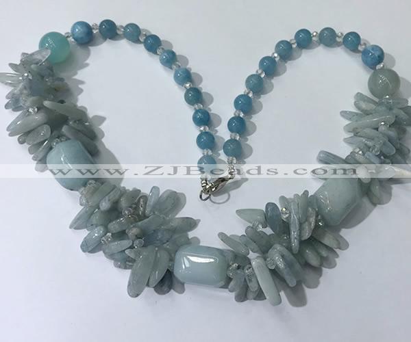 CGN335 20.5 inches chinese crystal & mixed gemstone beaded necklaces