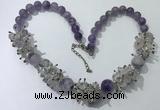 CGN351 19.5 inches chinese crystal & light amethyst beaded necklaces