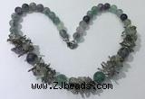 CGN353 19.5 inches chinese crystal & fluorite beaded necklaces